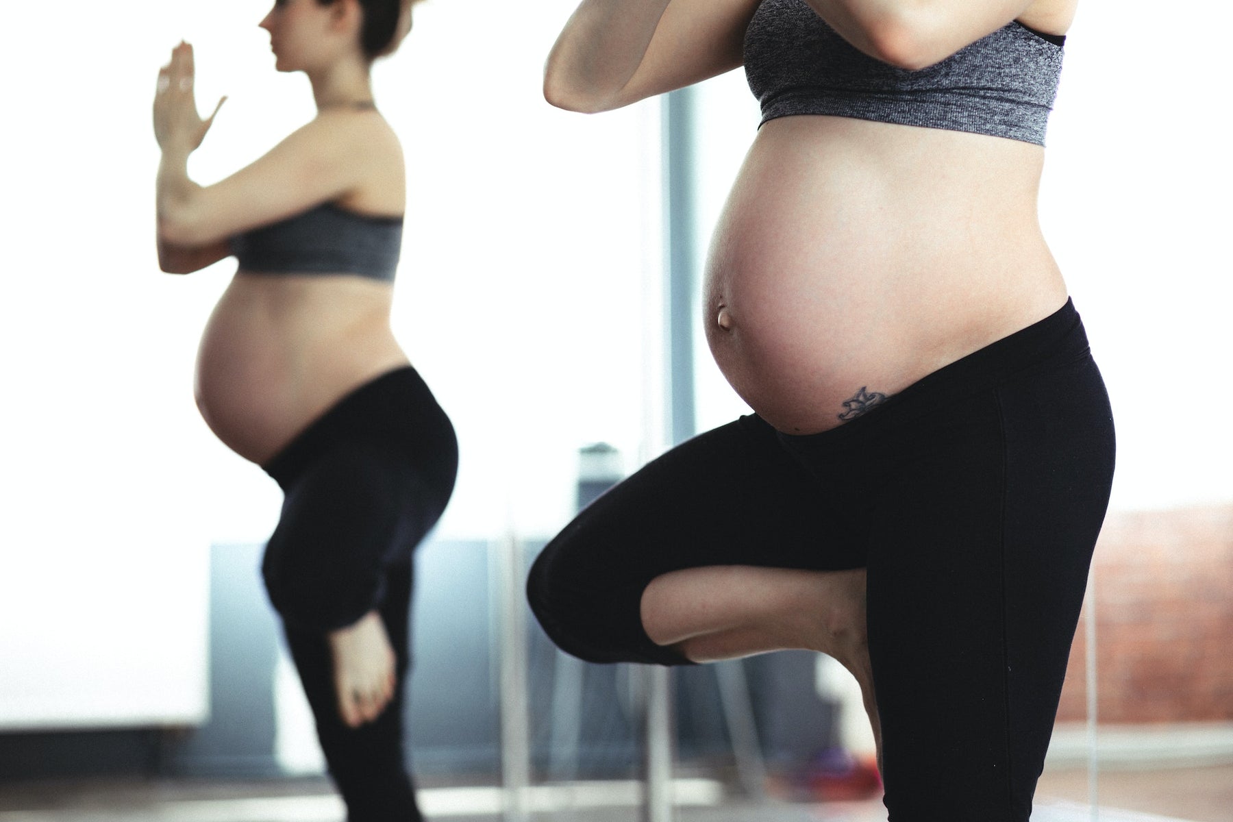 Pregnant women doing yoga as a way to meet other mums-to-be